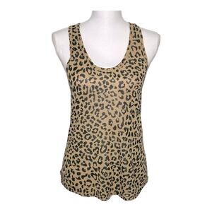 Zadig & Voltaire Nora Linen Blend Leopard Cheetah Lightweight Sweater Tank XS